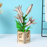 DIY Lily Flower 3D Wooden Puzzle Construction Kit | Nikpuzzles