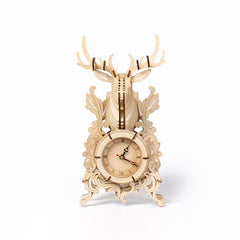 DIY Deer Table Clock 3D Wooden Mechanical Puzzle Construction Kit | Nikpuzzle