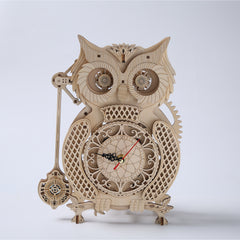 DIY Pendulum Owl Clock 3D Wooden Mechanical Puzzle Construction Kit | Nikpuzzles