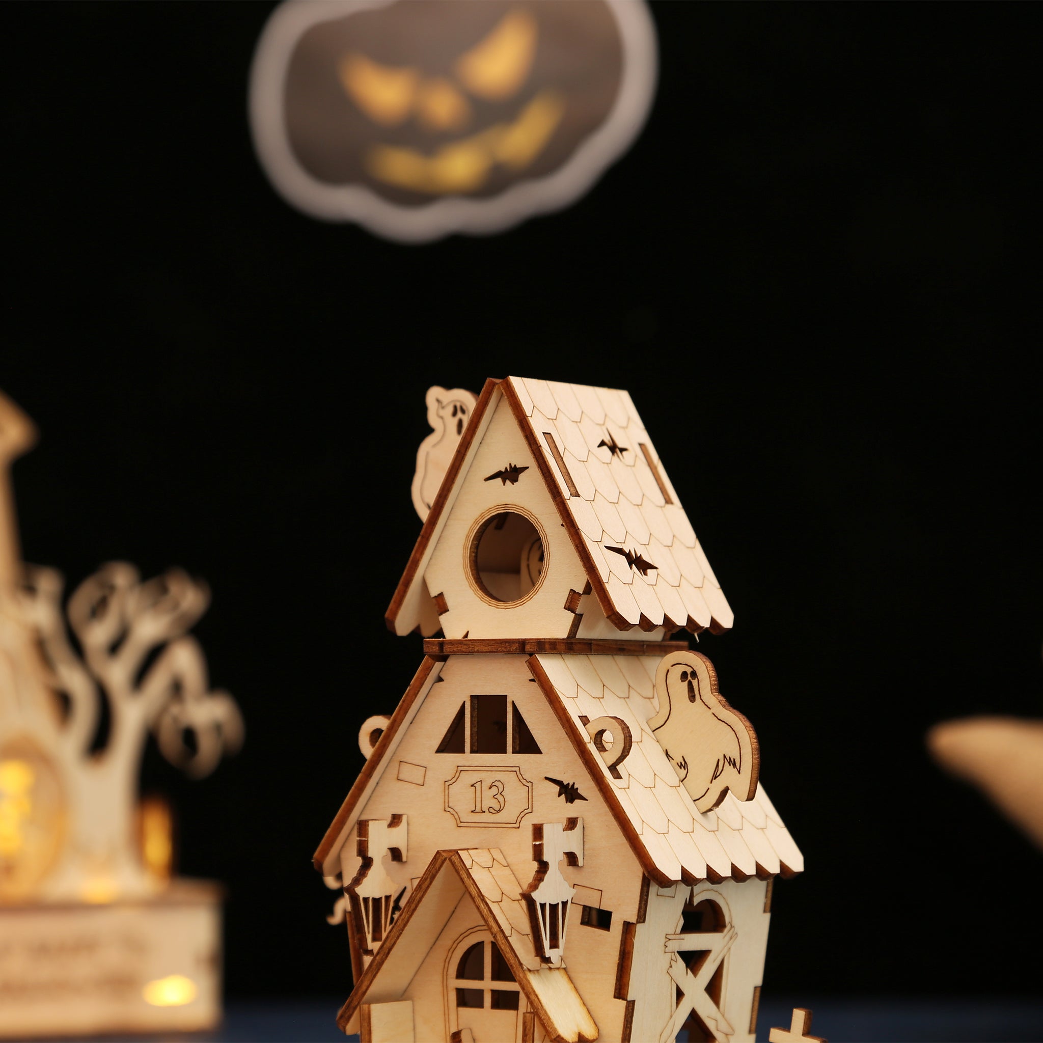 DIY Halloween House 3D Wooden Puzzle Construction Kit | Nikpuzzles