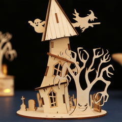 DIY Halloween House 3D Wooden Puzzle Construction Kit | Nikpuzzles