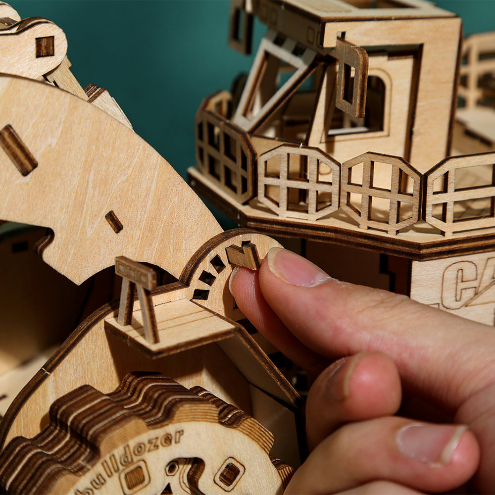 DIY Forklift 3D Wooden Mechanical Puzzle Construction Kit | Nikpuzzles