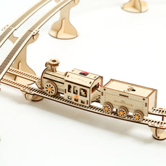 DIY Track Train 3D Wooden Mechanical Puzzle Construction Kit | Nikpuzzles