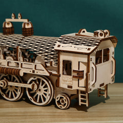 DIY Steam Train 3D Wooden Mechanical Puzzle Construction Kit | Nikpuzzles