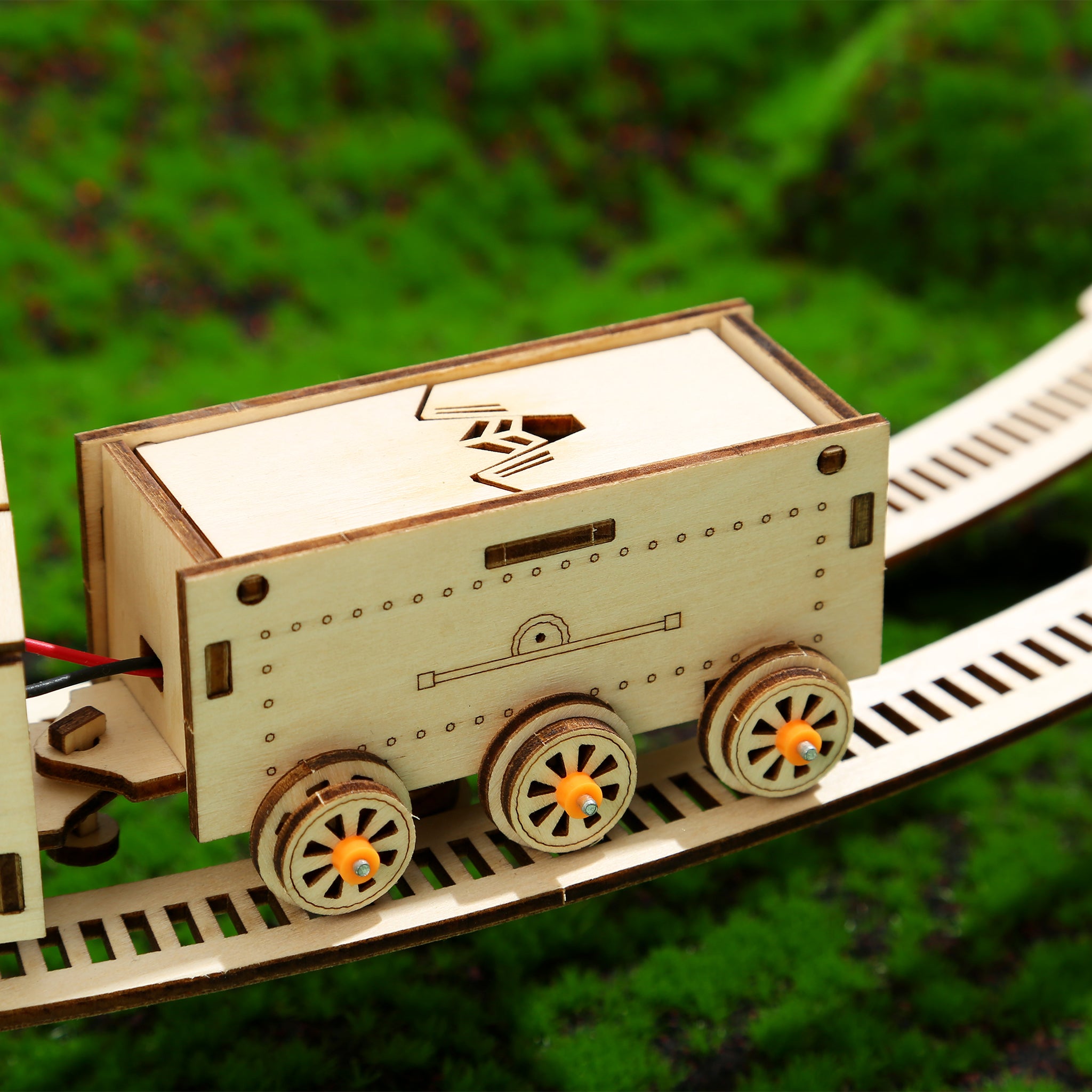 DIY Track Train 3D Wooden Mechanical Puzzle Construction Kit | Nikpuzzles