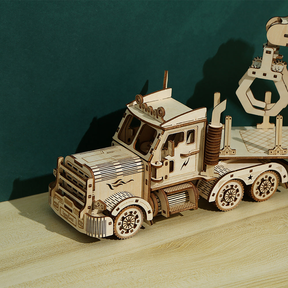 DIY Truck Crane 3D Wooden Mechanical Puzzle Construction Kit | Nikpuzzles