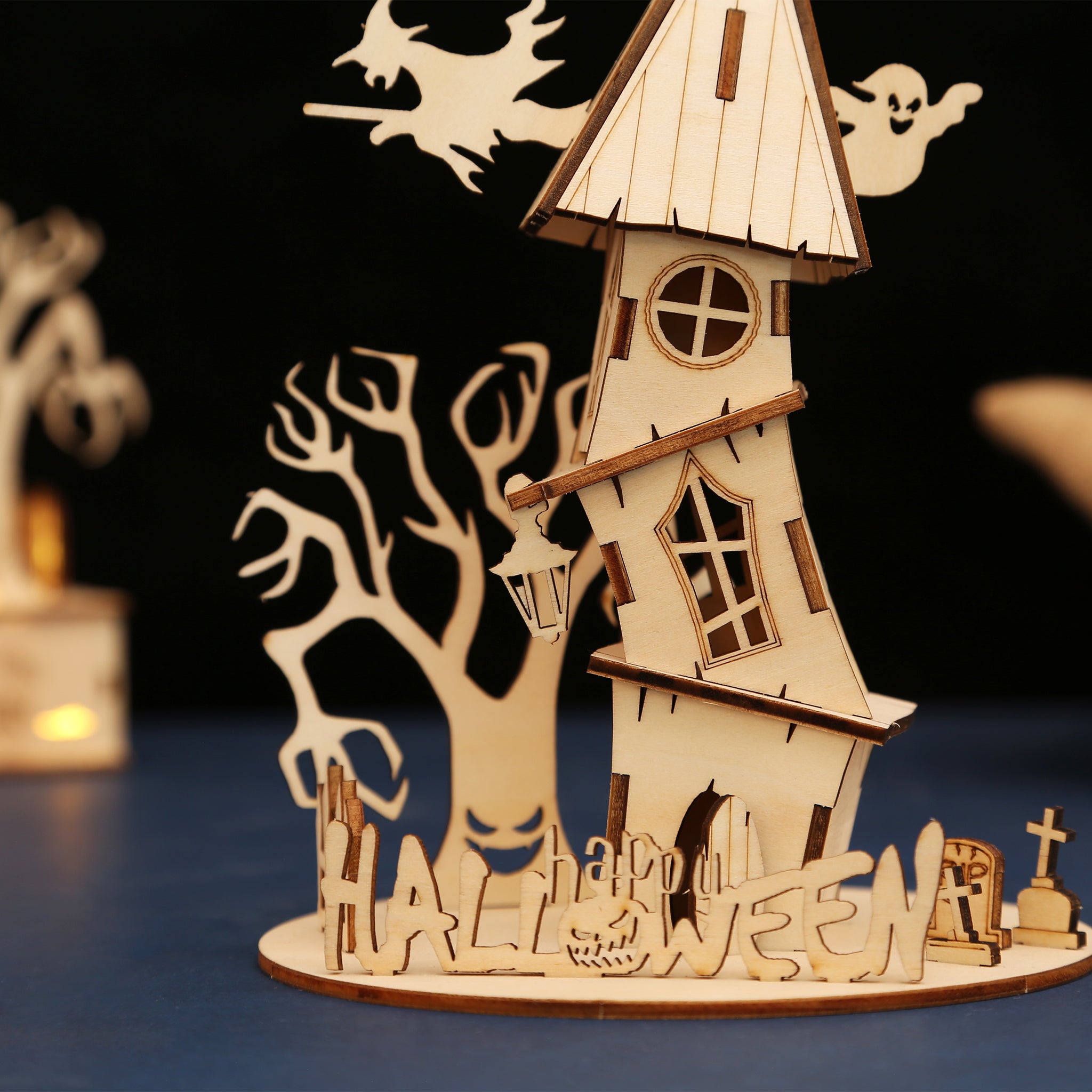 DIY Halloween House 3D Wooden Puzzle Construction Kit | Nikpuzzles