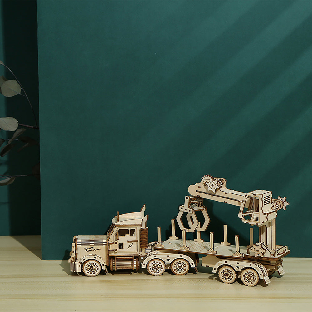 DIY Truck Crane 3D Wooden Mechanical Puzzle Construction Kit | Nikpuzzles