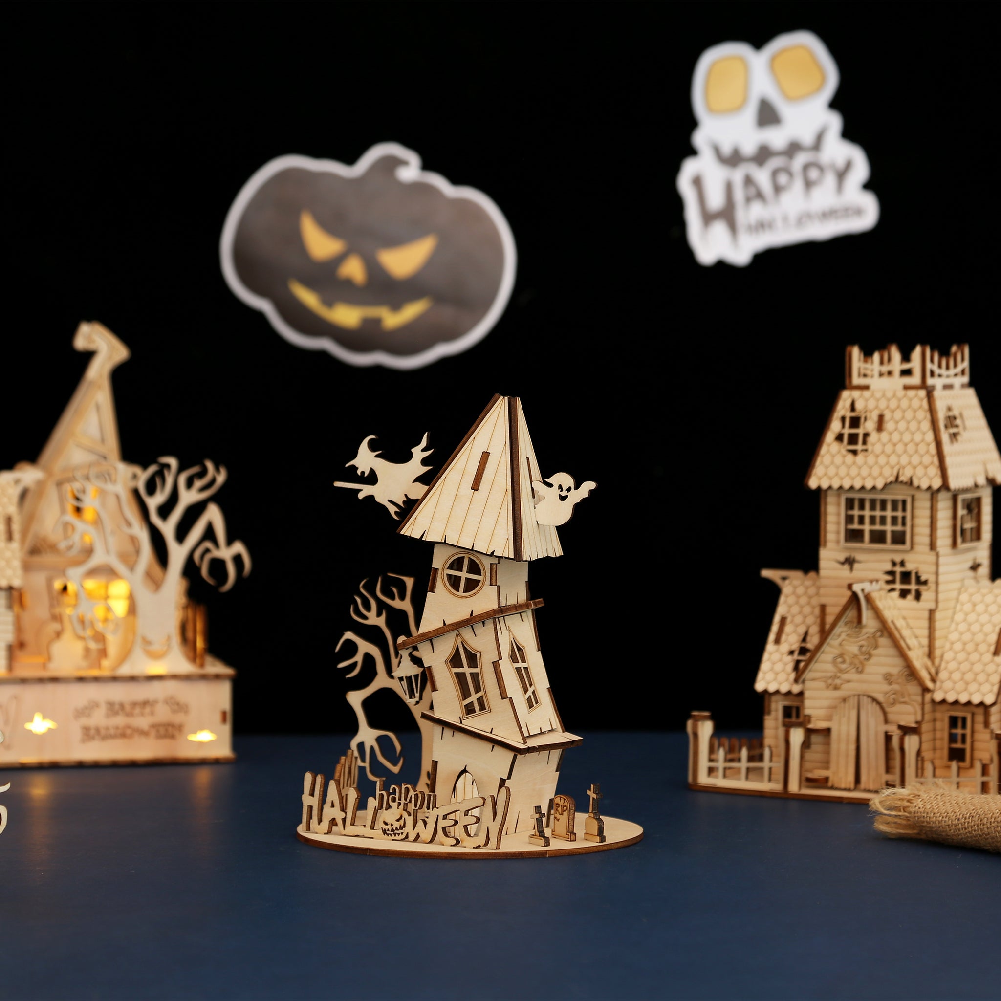 DIY Halloween House 3D Wooden Puzzle Construction Kit | Nikpuzzles