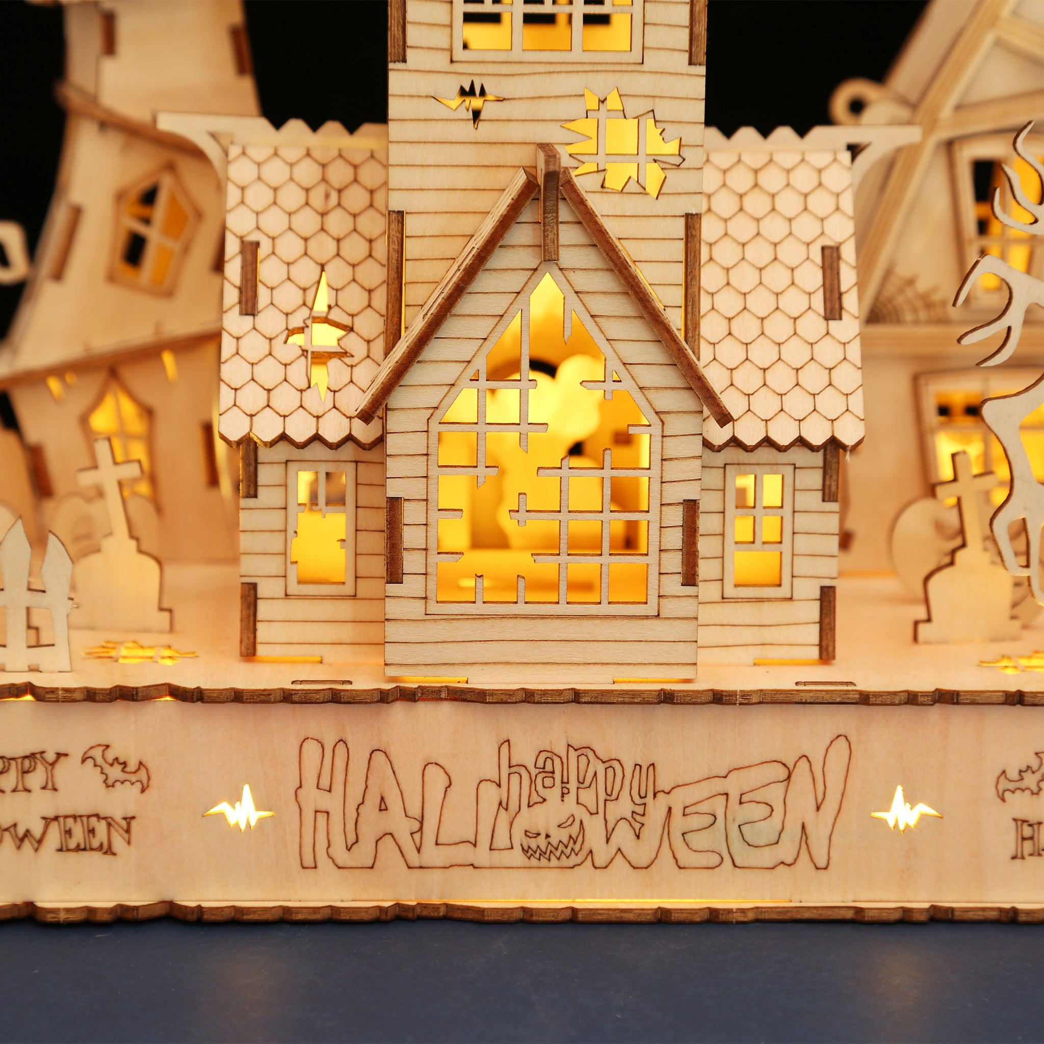 DIY Happy Halloween House 3D Wooden Puzzle Construction Kit | Nikpuzzles