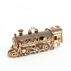 DIY Steam Train 3D Wooden Mechanical Puzzle Construction Kit | Nikpuzzles