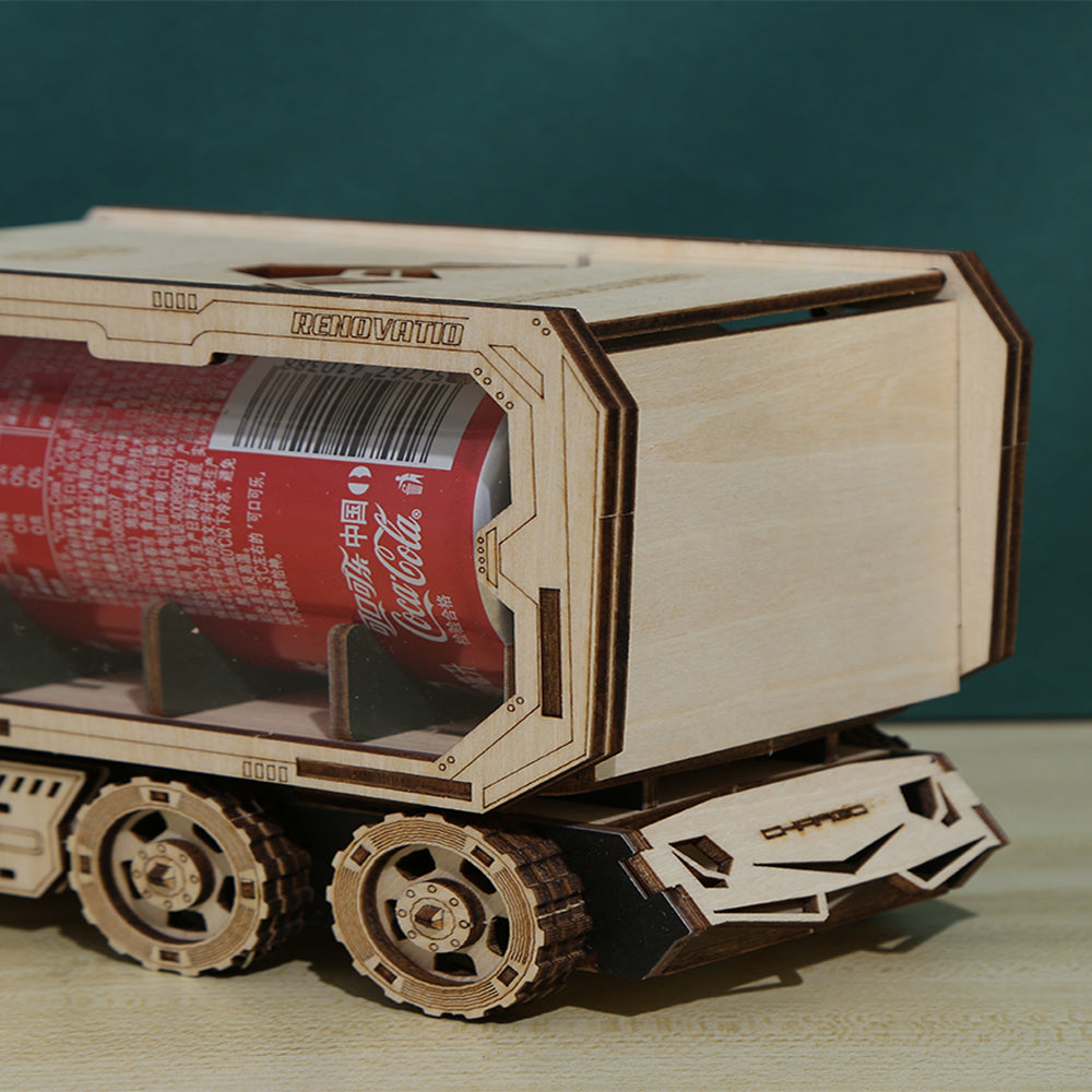 DIY Coke Car 3D Wooden Mechanical Puzzle Construction Kit | Nikpuzzles