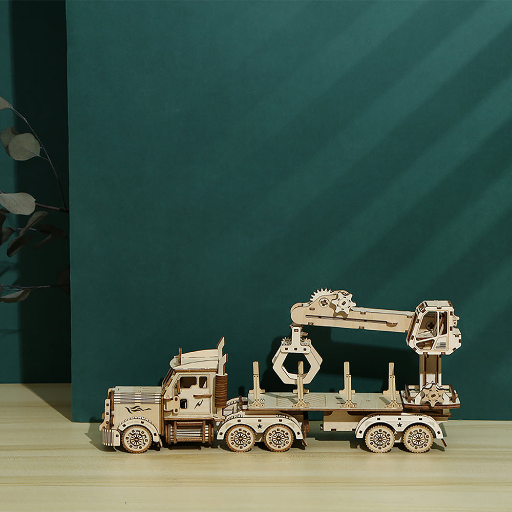 DIY Truck Crane 3D Wooden Mechanical Puzzle Construction Kit | Nikpuzzles