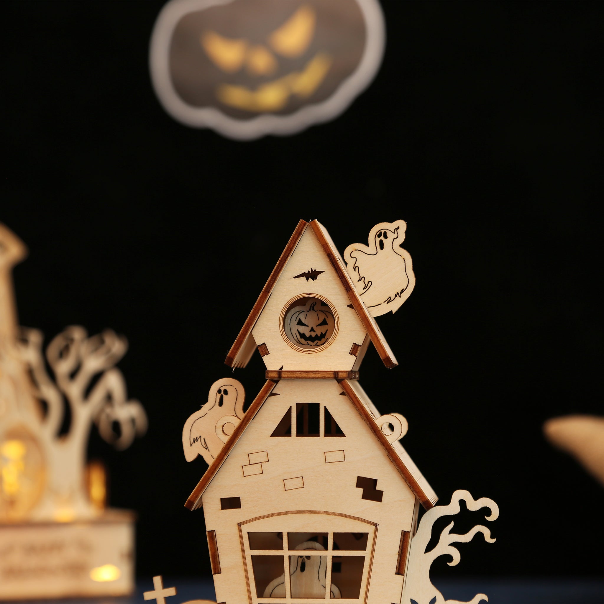 DIY Halloween House 3D Wooden Puzzle Construction Kit | Nikpuzzles