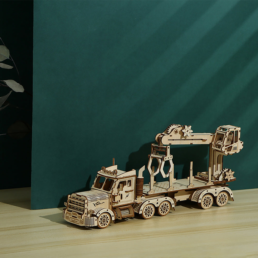 DIY Truck Crane 3D Wooden Mechanical Puzzle Construction Kit | Nikpuzzles