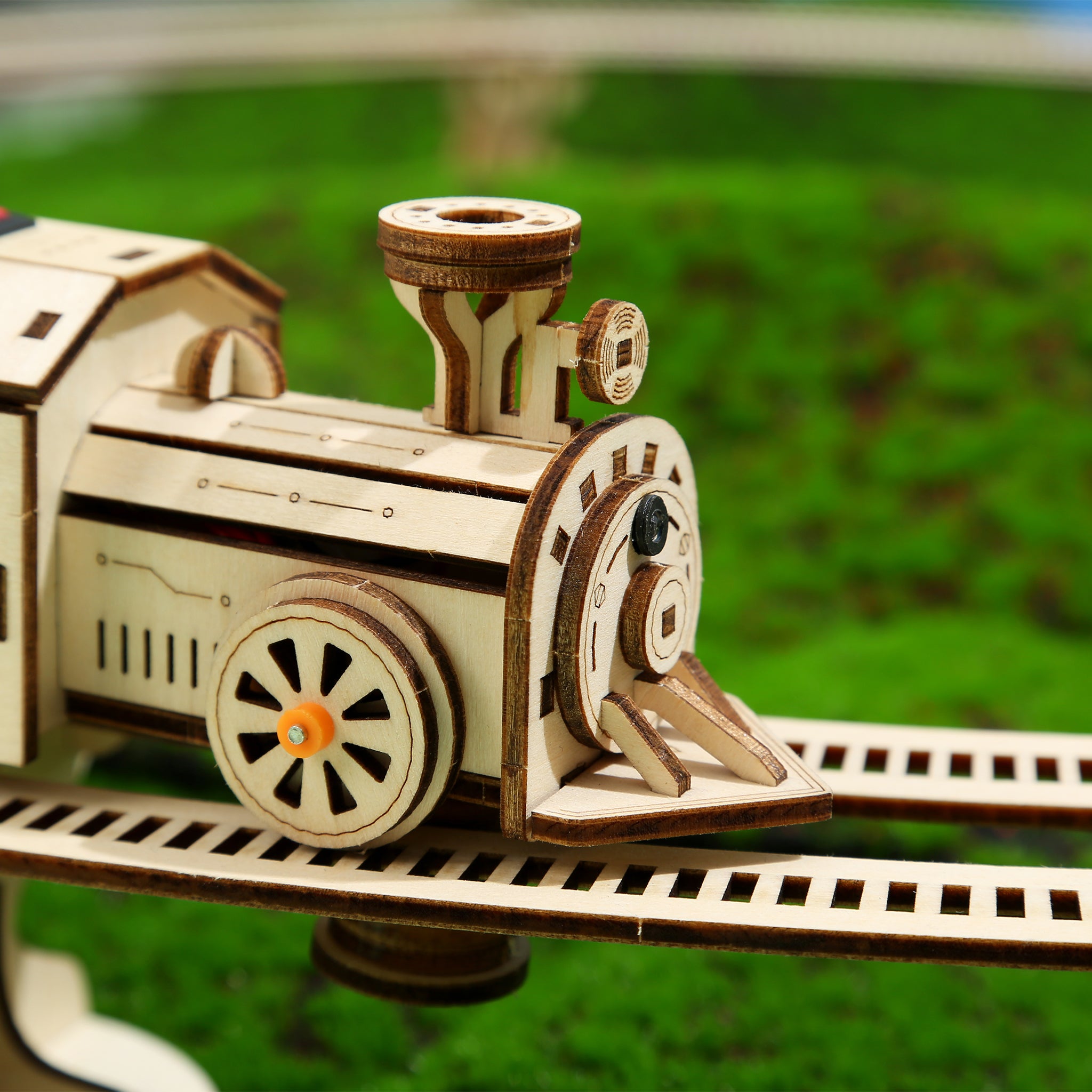 DIY Track Train 3D Wooden Mechanical Puzzle Construction Kit | Nikpuzzles