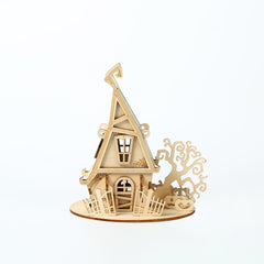 DIY Witch house 3D Wooden Puzzle Construction Kit | Nikpuzzles