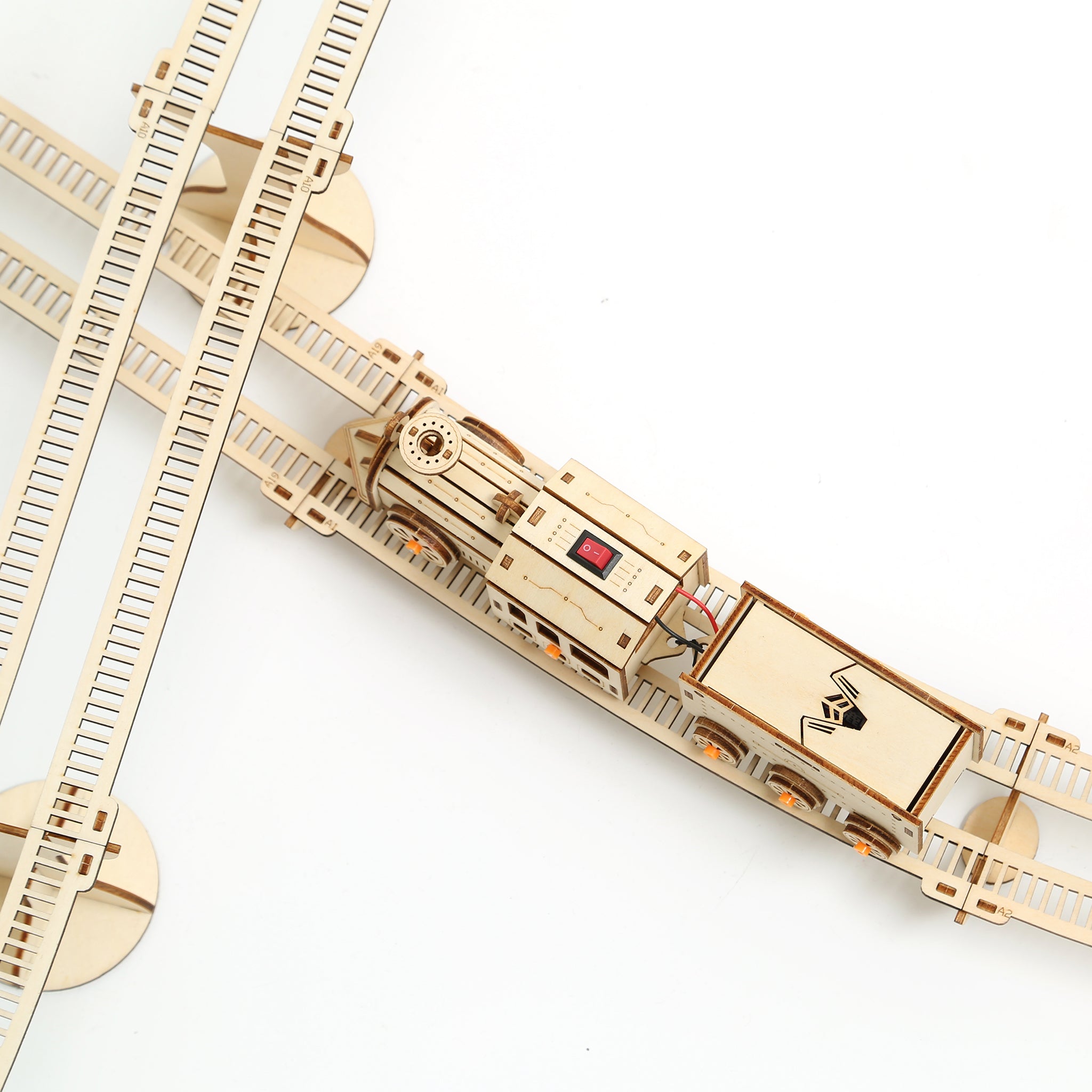 DIY Track Train 3D Wooden Mechanical Puzzle Construction Kit | Nikpuzzles