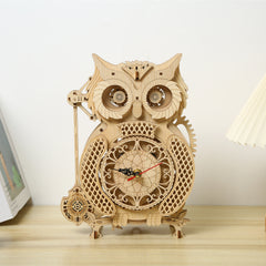 DIY Pendulum Owl Clock 3D Wooden Mechanical Puzzle Construction Kit | Nikpuzzles