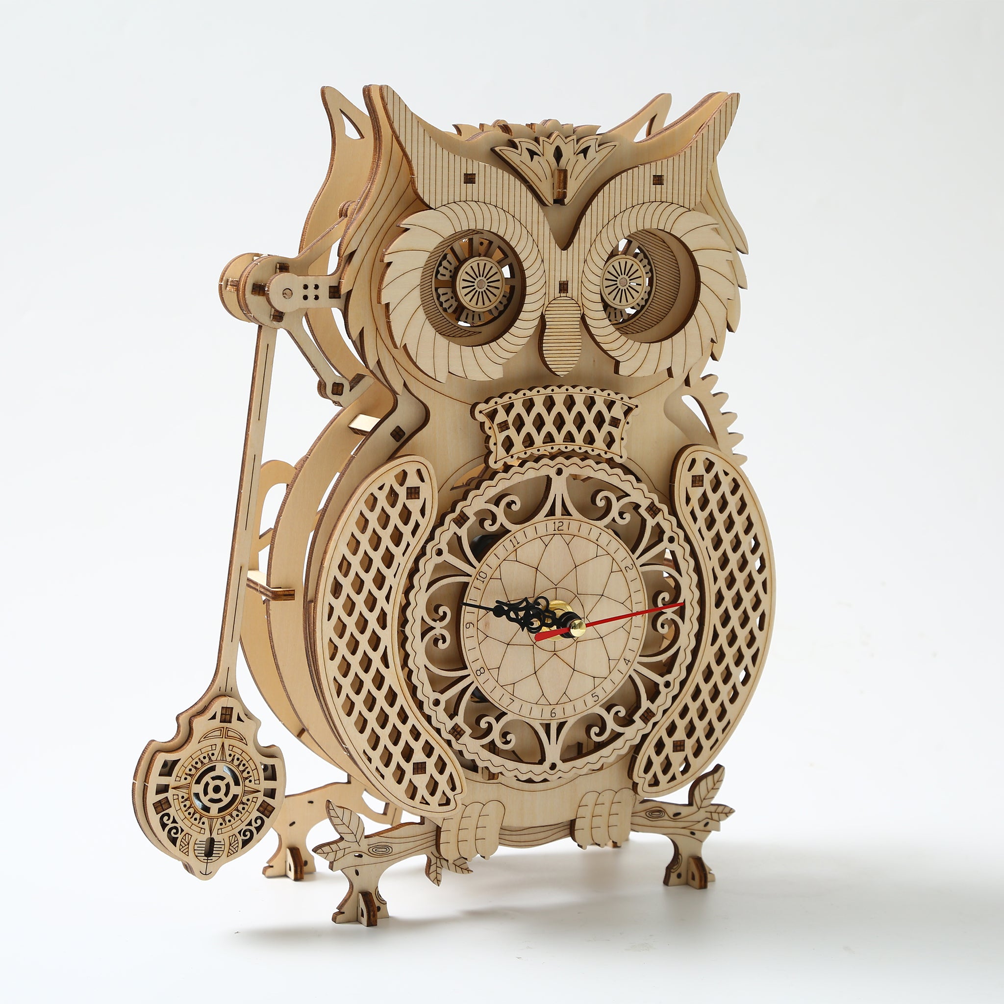 DIY Pendulum Owl Clock 3D Wooden Mechanical Puzzle Construction Kit | Nikpuzzles