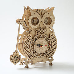 DIY Pendulum Owl Clock 3D Wooden Mechanical Puzzle Construction Kit | Nikpuzzles