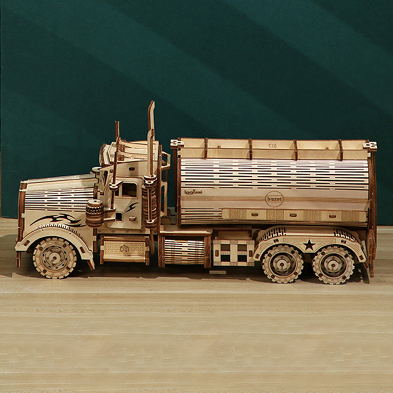 DIY Tank Car 3D Wooden Mechanical Puzzle Construction Kit | Nikpuzzles