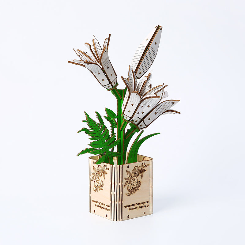 DIY Lily Flower 3D Wooden Puzzle Construction Kit | Nikpuzzles