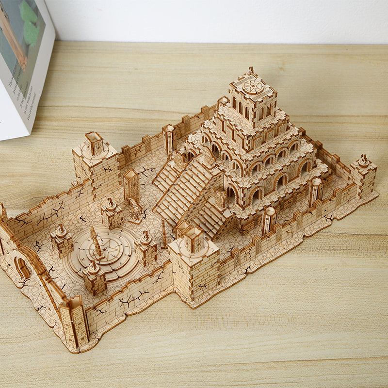 DIY Ruin 3D Wooden Puzzle Construction Kit | Nikpuzzles