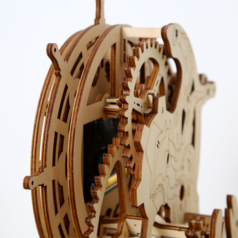 DIY Mechanical Pirate Ship Clock 3D Wooden Mechanical Puzzle Construction Kit | Nikpuzzles