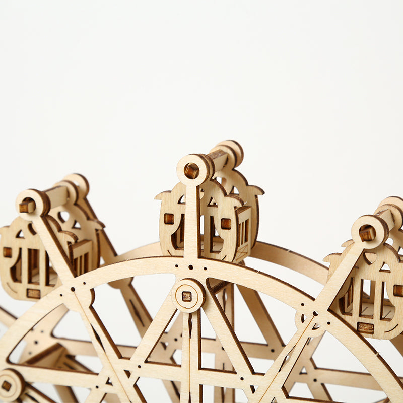 DIY Mechanical Ferris Wheel 3D Wooden Mechanical Puzzle Construction Kit | Nikpuzzles