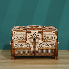 DIY Antique Jewelry Box 3D Wooden Mechanical Puzzle Construction Kit | Nikpuzzles