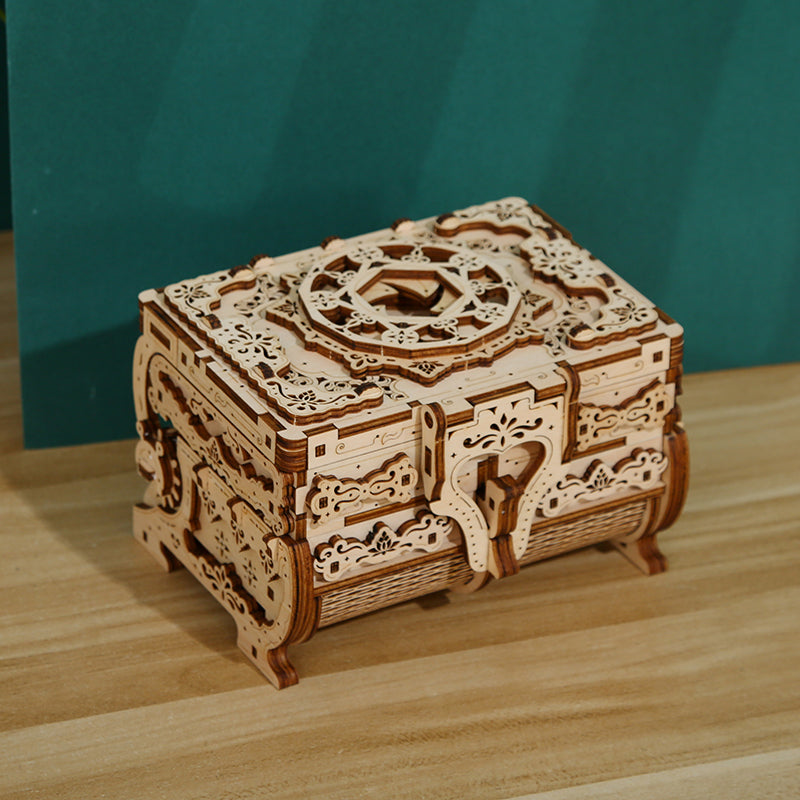 DIY Antique Jewelry Box 3D Wooden Mechanical Puzzle Construction Kit | Nikpuzzles