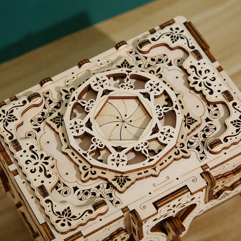 DIY Antique Jewelry Box 3D Wooden Mechanical Puzzle Construction Kit | Nikpuzzles