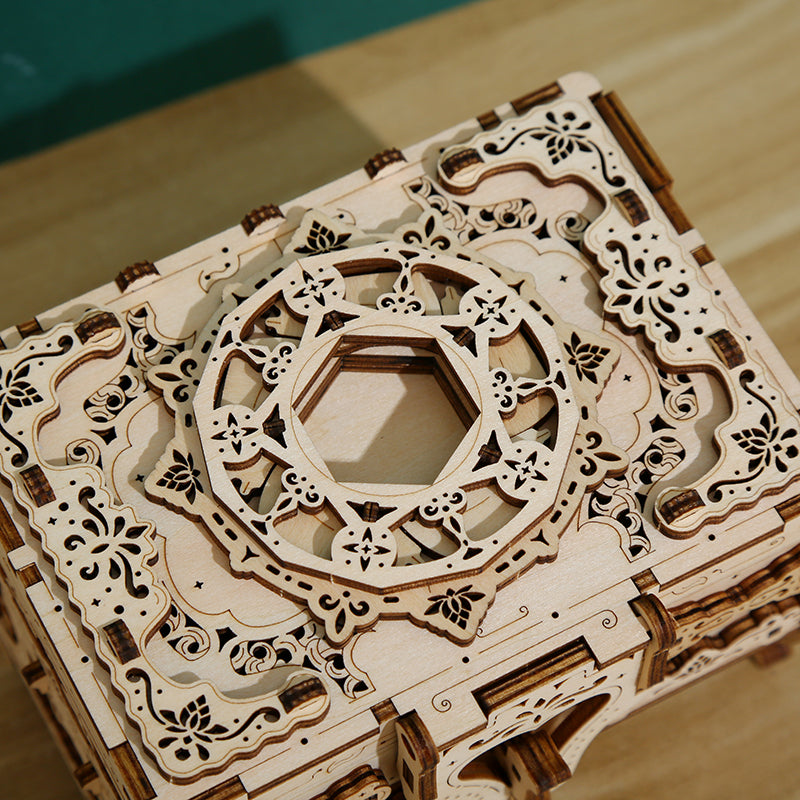 DIY Antique Jewelry Box 3D Wooden Mechanical Puzzle Construction Kit | Nikpuzzles