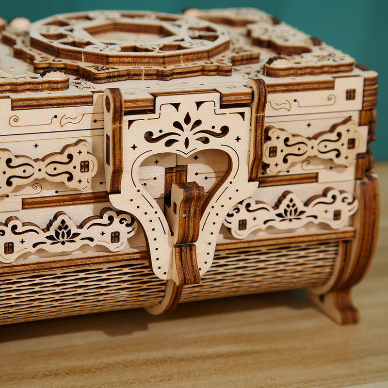 DIY Antique Jewelry Box 3D Wooden Mechanical Puzzle Construction Kit | Nikpuzzles