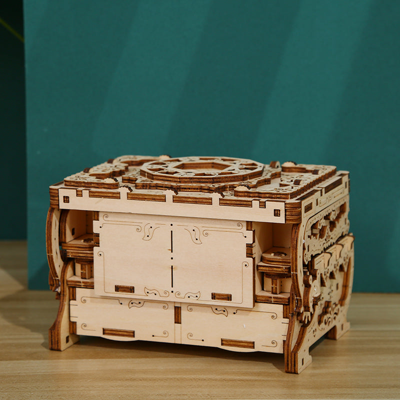 DIY Antique Jewelry Box 3D Wooden Mechanical Puzzle Construction Kit | Nikpuzzles