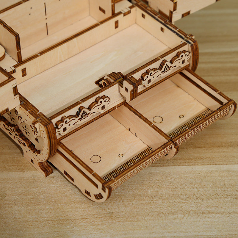 DIY Antique Jewelry Box 3D Wooden Mechanical Puzzle Construction Kit | Nikpuzzles