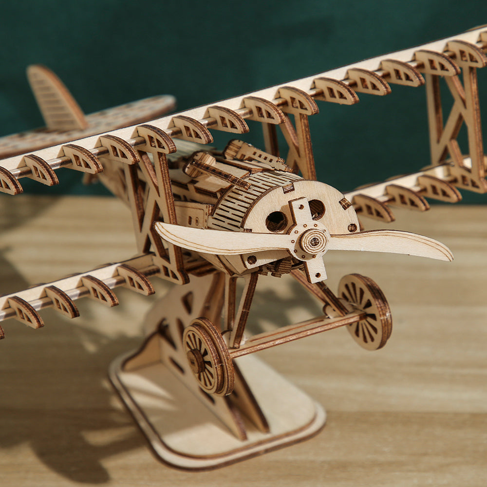 DIY Plane 3D Wooden Mechanical Puzzle Construction Kit | Nikpuzzles