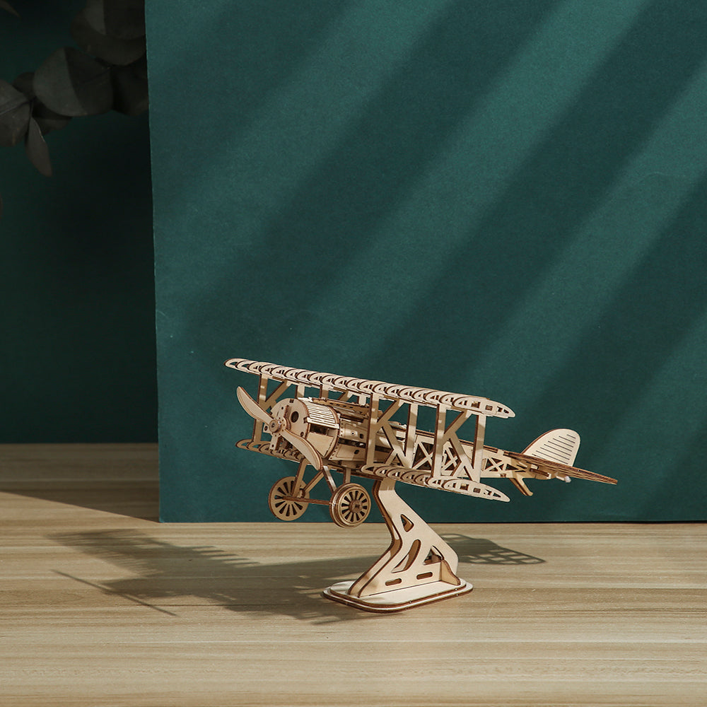 DIY Plane 3D Wooden Mechanical Puzzle Construction Kit | Nikpuzzles