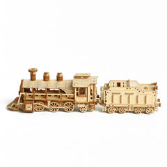 DIY Little Train 3D Wooden Mechanical Puzzle Construction Kit | Nikpuzzles