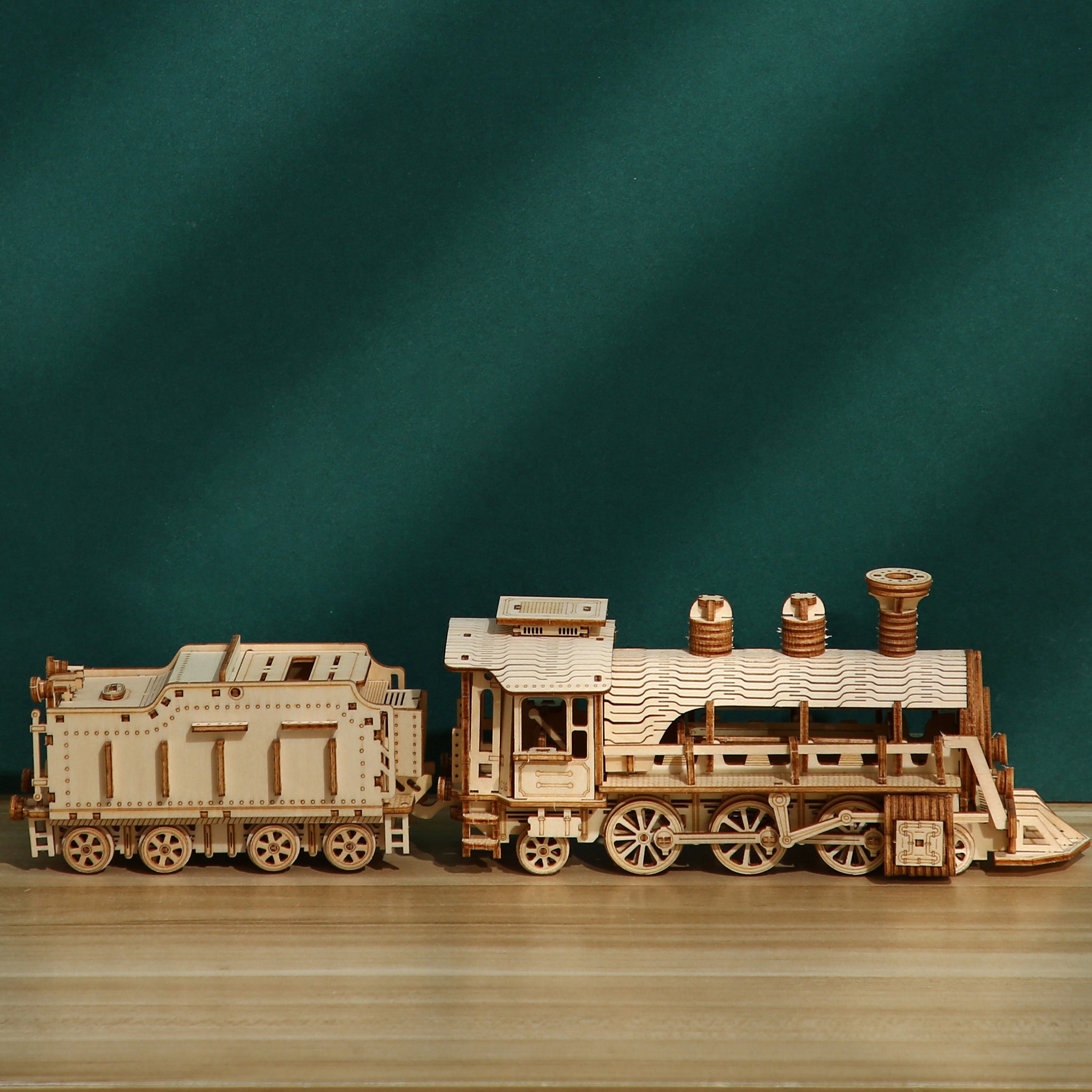 DIY Little Train 3D Wooden Mechanical Puzzle Construction Kit | Nikpuzzles