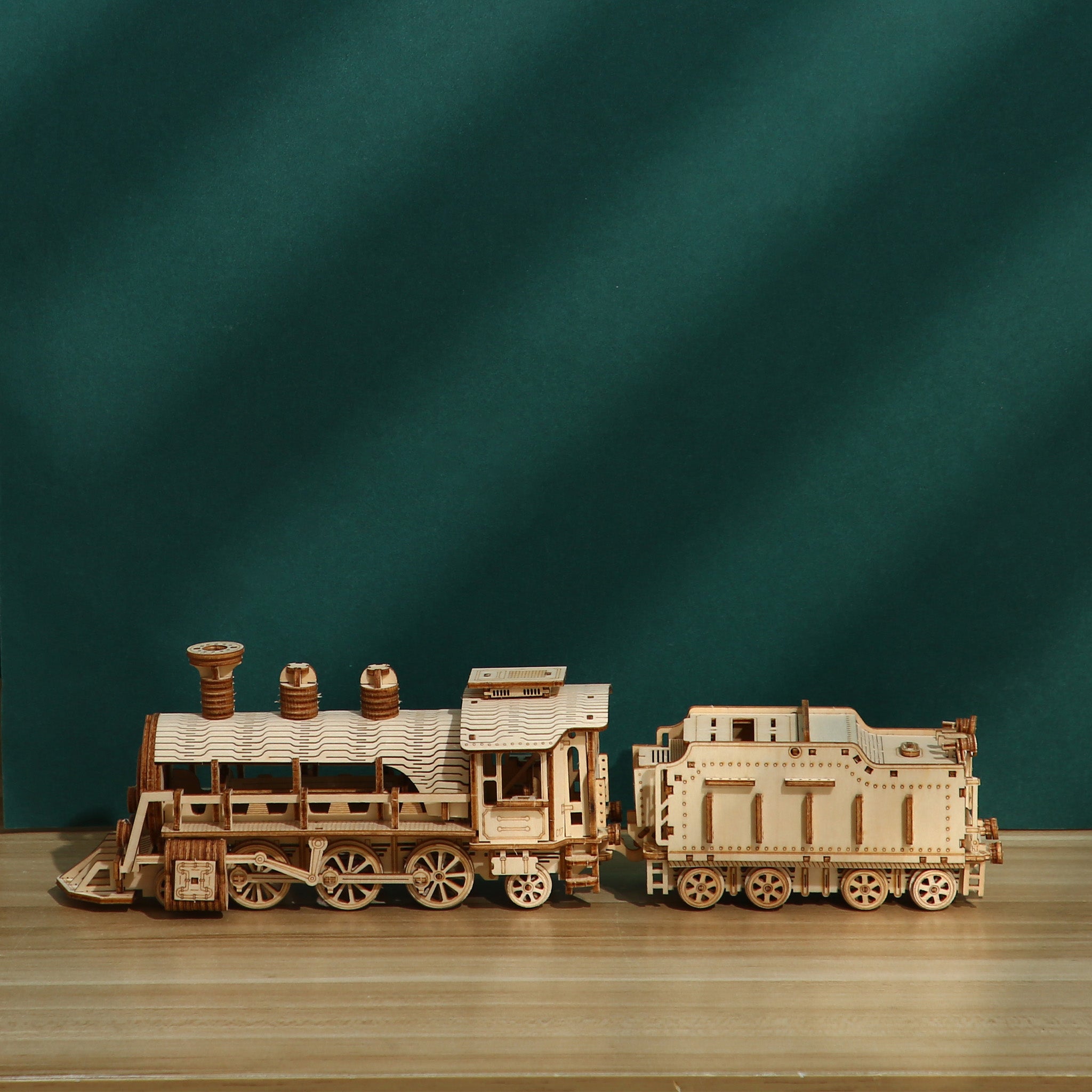 DIY Little Train 3D Wooden Mechanical Puzzle Construction Kit | Nikpuzzles