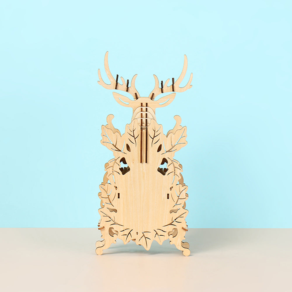 DIY Deer Table Clock 3D Wooden Mechanical Puzzle Construction Kit | Nikpuzzle