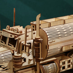 DIY Tank Car 3D Wooden Mechanical Puzzle Construction Kit | Nikpuzzles