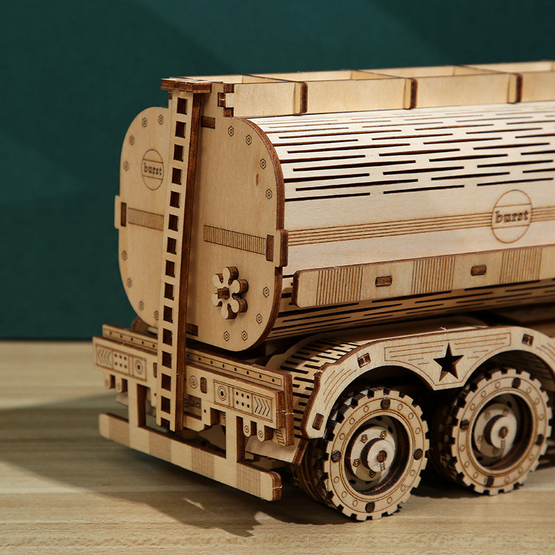 DIY Tank Car 3D Wooden Mechanical Puzzle Construction Kit | Nikpuzzles