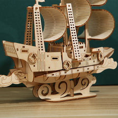 DIY Sailing Boat 3D Wooden Puzzle Construction Kit | Nikpuzzles