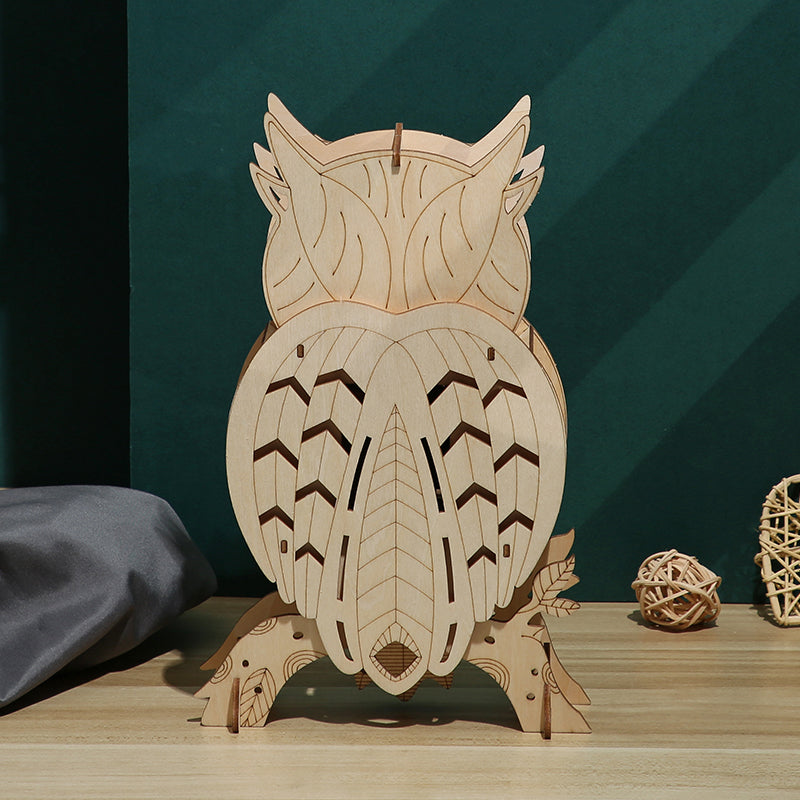 DIY Owl Clock 3D Wooden Mechanical Puzzle Construction Kit | Nikpuzzles