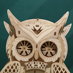 DIY Owl Clock 3D Wooden Mechanical Puzzle Construction Kit | Nikpuzzles