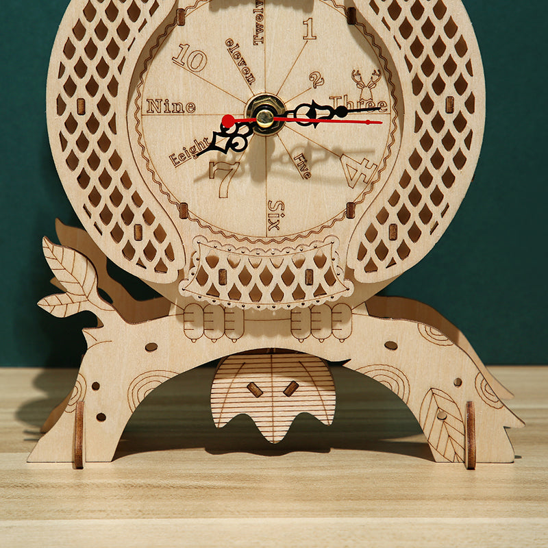 DIY Owl Clock 3D Wooden Mechanical Puzzle Construction Kit | Nikpuzzles