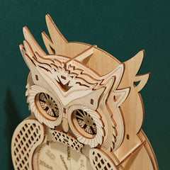 DIY Owl Clock 3D Wooden Mechanical Puzzle Construction Kit | Nikpuzzles